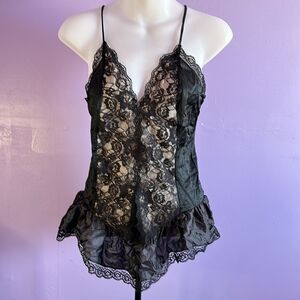 Women’s Black Lace Camisole Sleeveless Top Lingerie Tank Unbranded